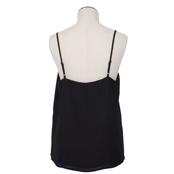 Socialite Tank, M, Black scalloped edge tank, summer tank, summer top - Picture 4 of 6